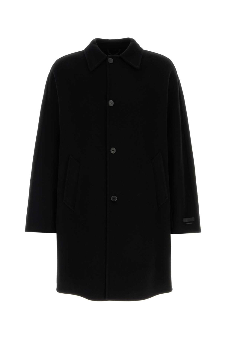 Prada Luxurious Cashmere And Wool Coat In Black