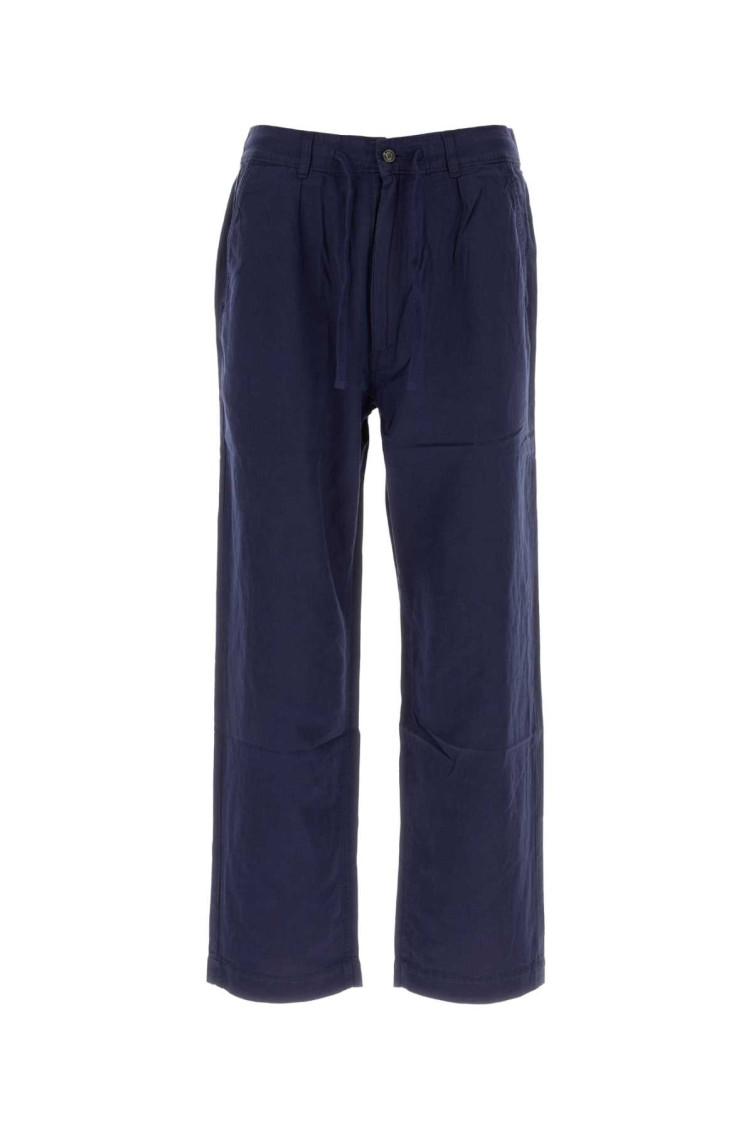 Ralph Lauren Blue Linen Blend Pant In Blue