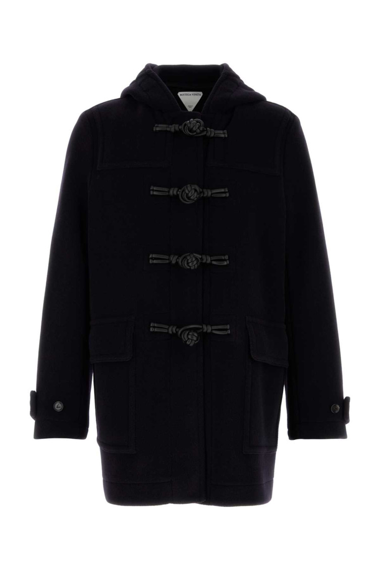 Bottega Veneta Men Montgomery Short With Leather Details In Dark Blue