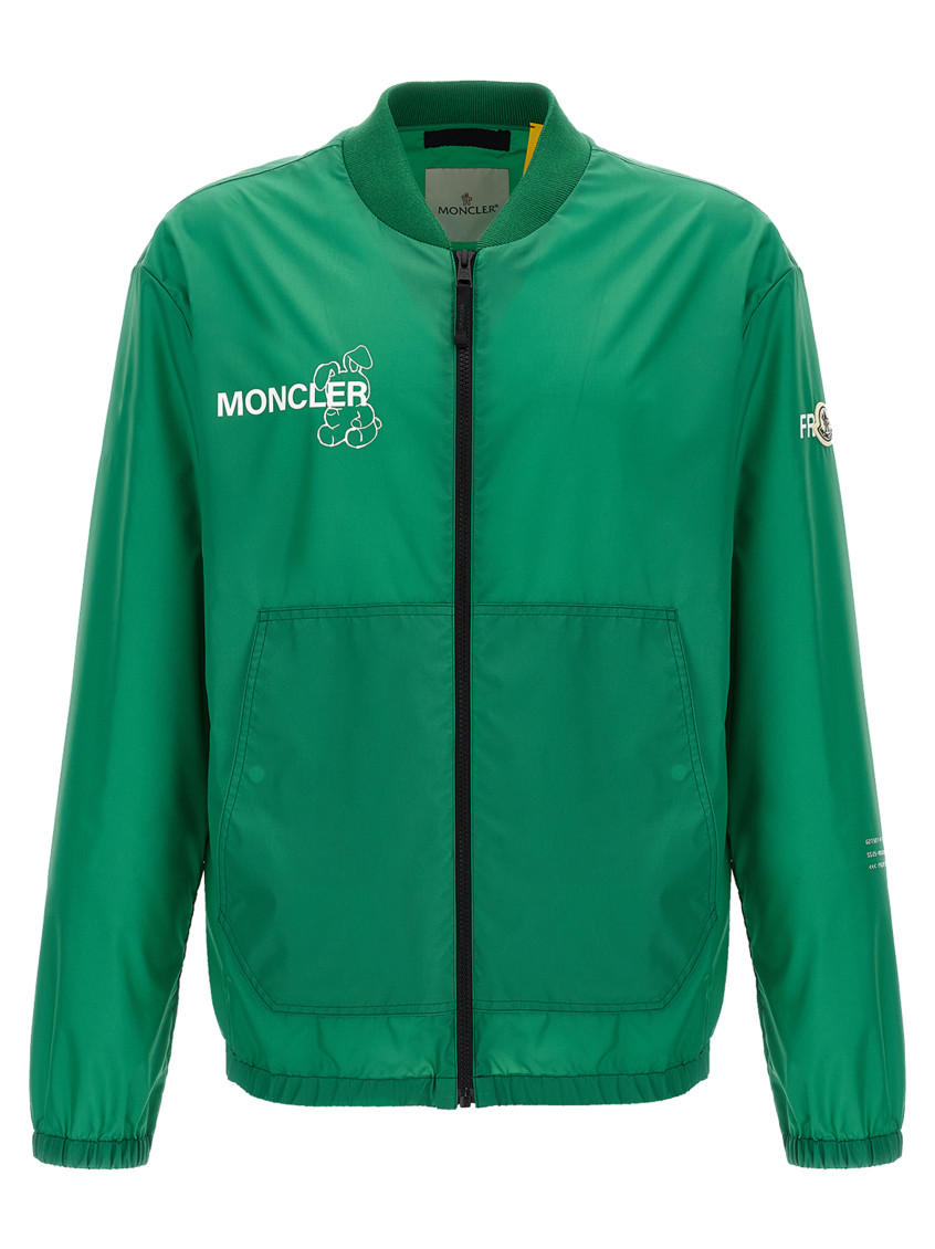 Moncler 7 Frgmt Ribbed Collar Windbreaker In Green