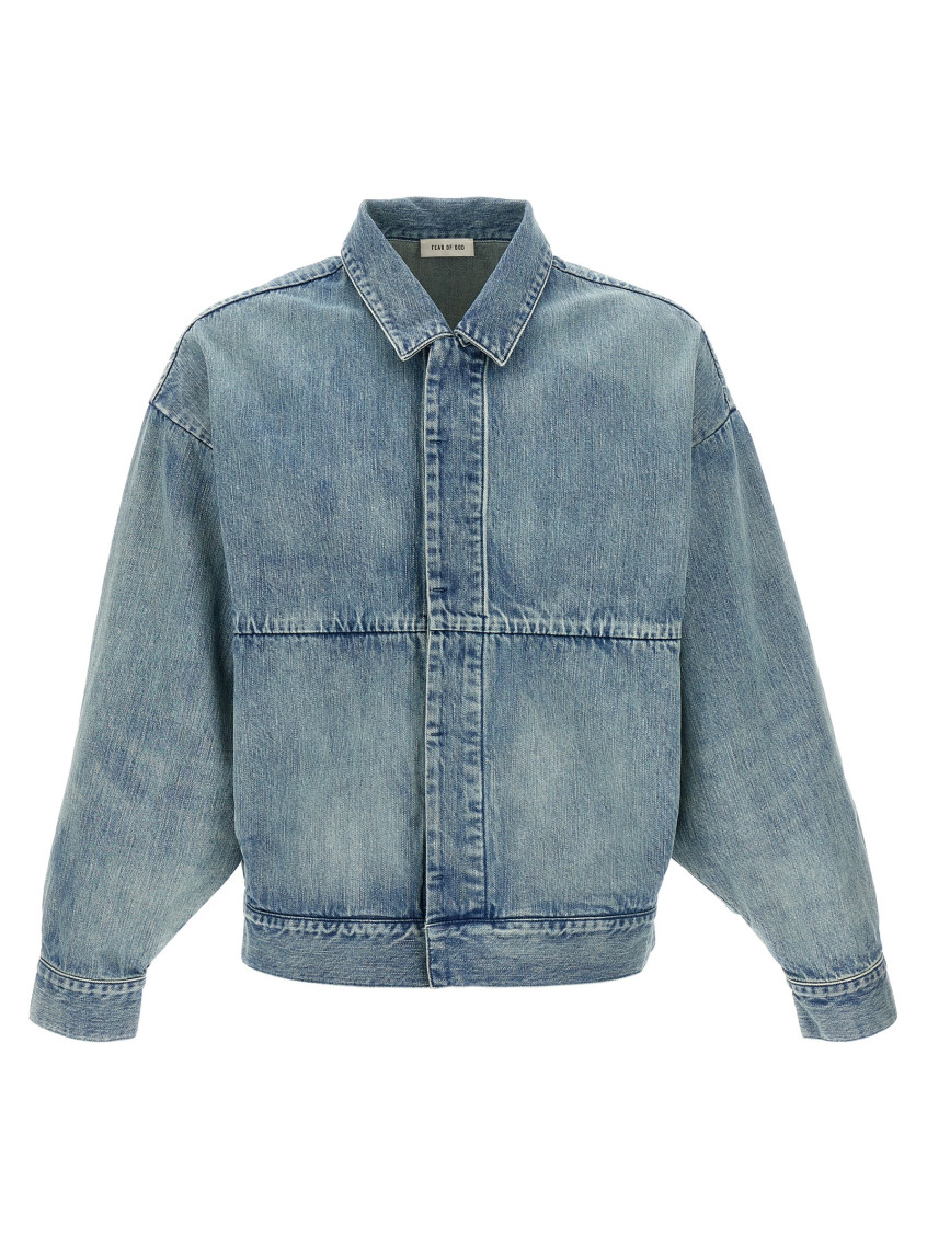 Fear Of God Denim Trucker Casual Jackets And Parka Blue In Blue