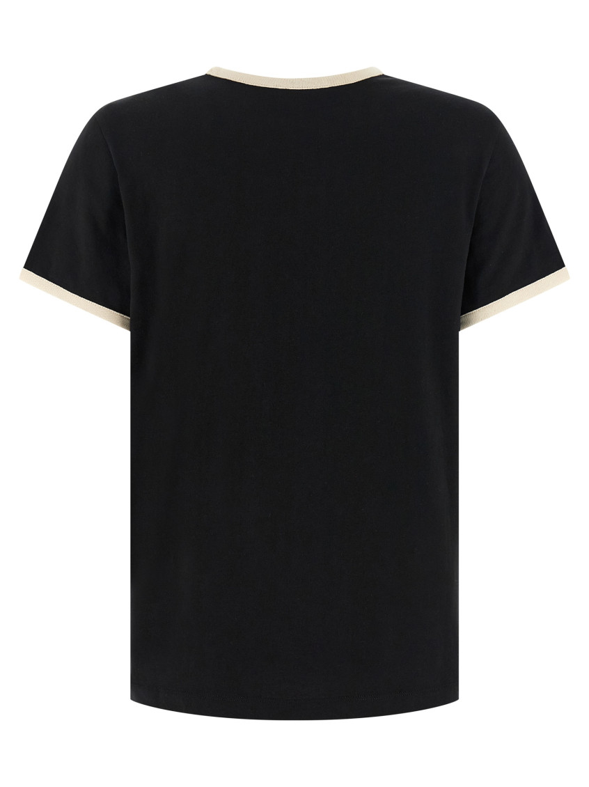 Moncler Black Crew Neck Logo Print T-shirt