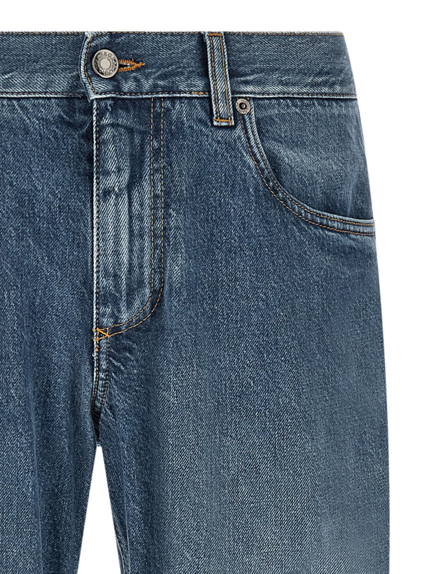 Dolce & Gabbana Blue Logo Embroidery Jeans for Men Online India at