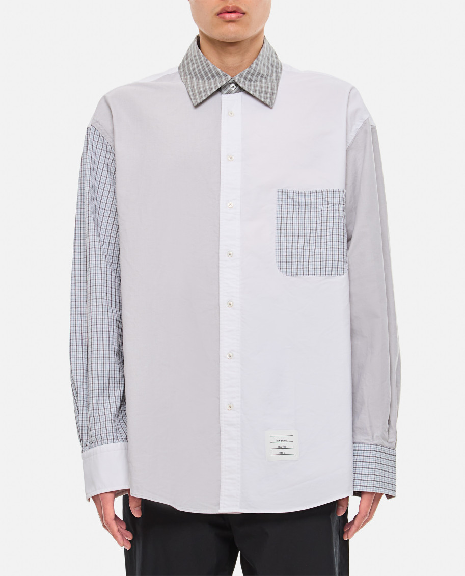 Thom Browne Funmix Oversized Long Sleeve Shirt In White