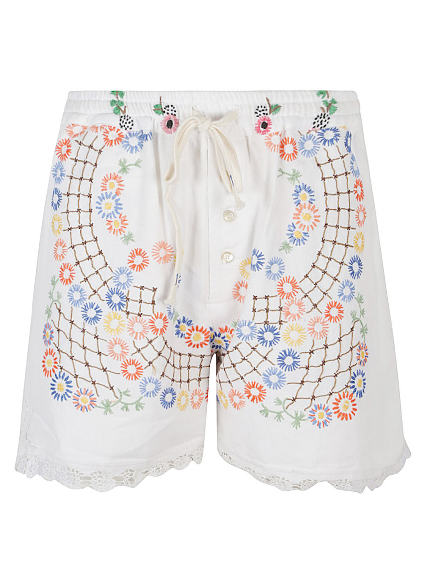 Front Street White Printed Shorts