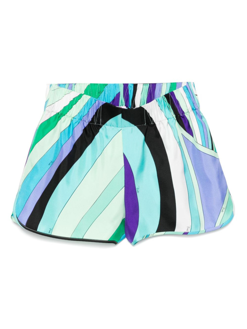 Pucci Silk Top With Printed Pattern And Elasticated Waistband