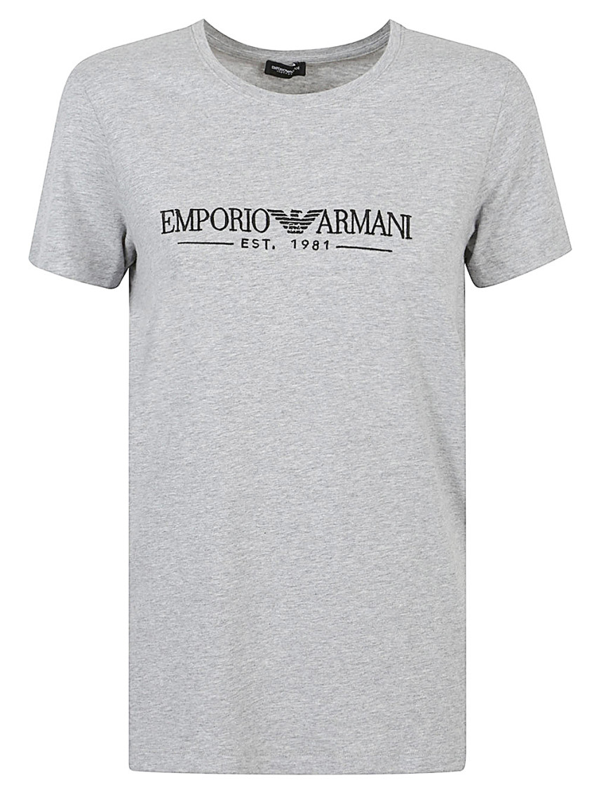 EMPORIO ARMANI GREY CREWNECK COTTON T-SHIRT