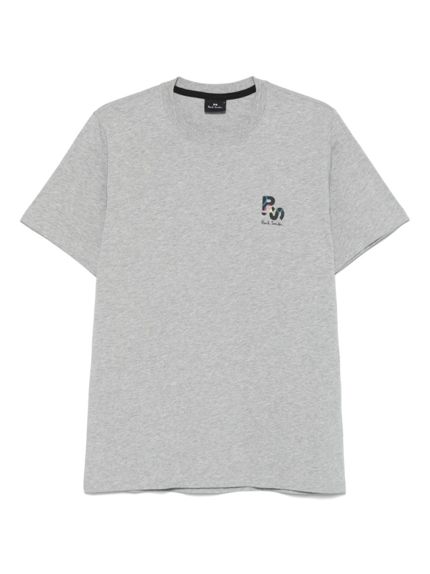 Ps By Paul Smith Grey Crewneck Logo T-shirt