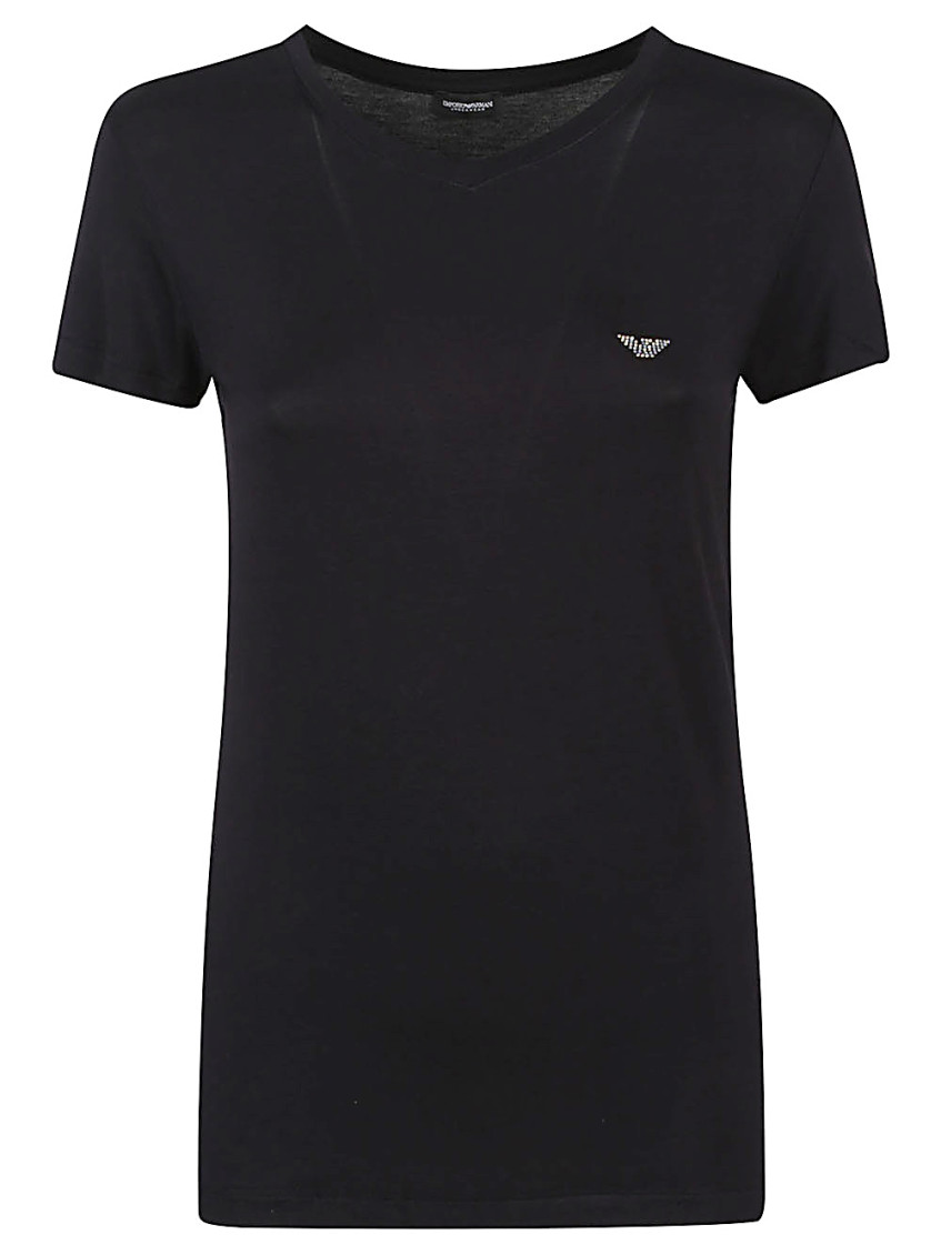 EMPORIO ARMANI BLACK LOGO COTTON T-SHIRT
