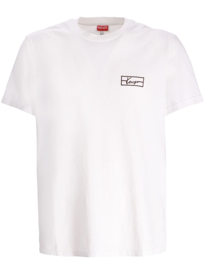 Kenzo White Embroidered Logo T-shirt