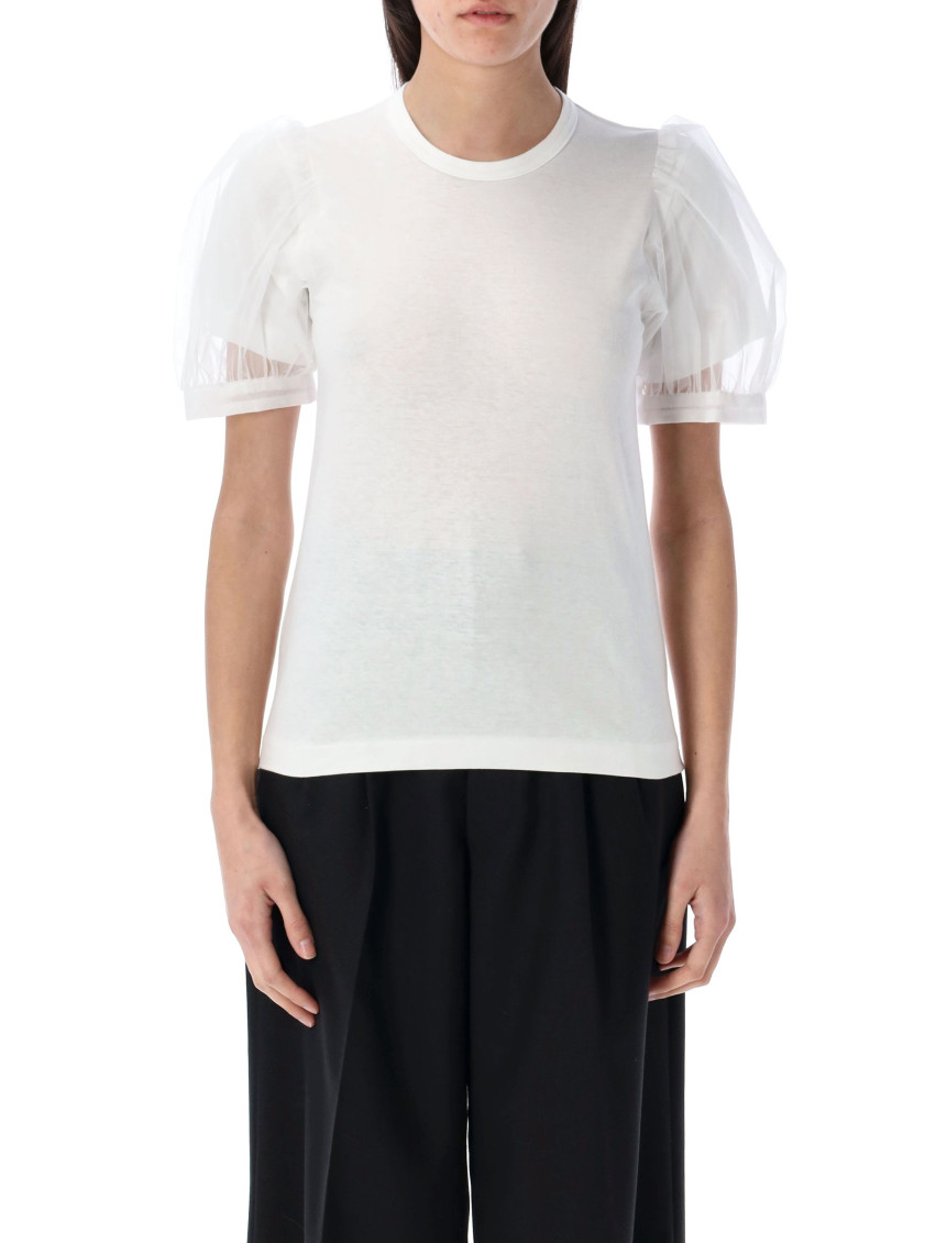COMME DES GARÇONS WHITE PUFF SLEEVES T-SHIRT