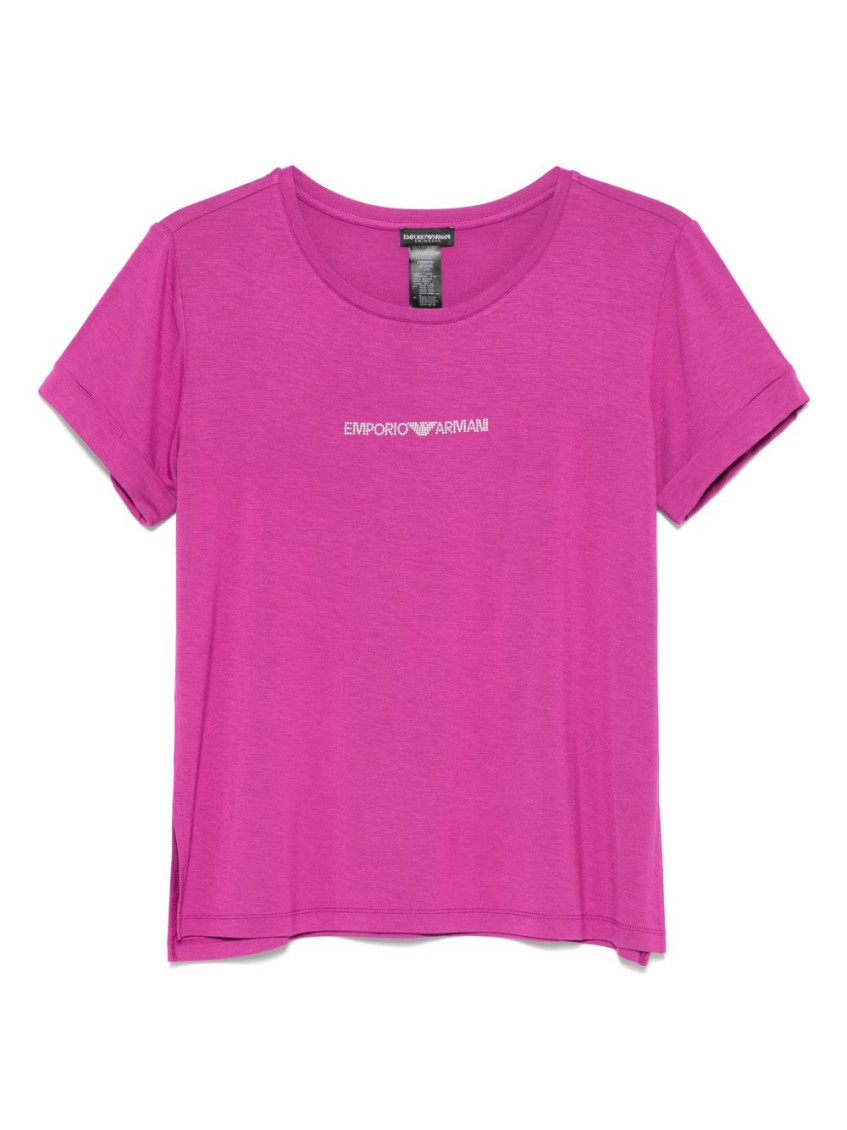 Emporio Armani Crew Neck Logo T-shirt With Side Slits