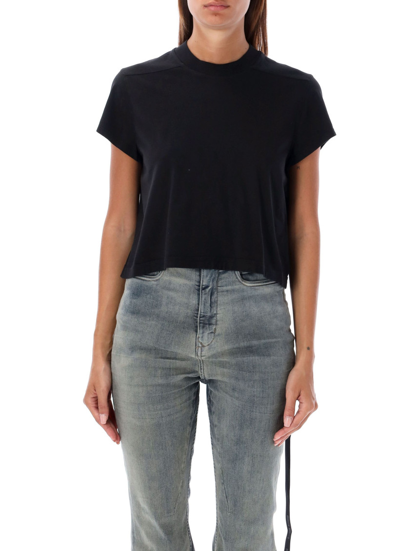 Rick Owens Black Cropped T-shirt