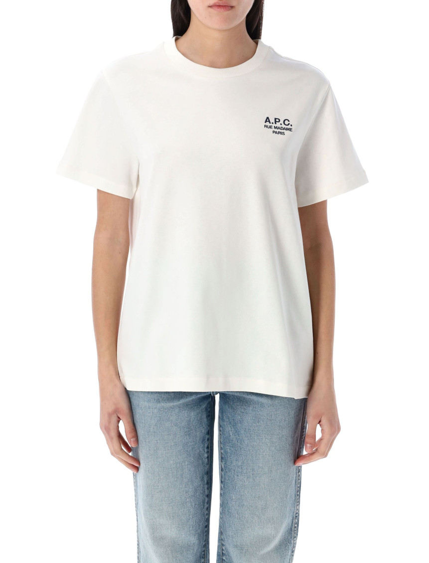 Apc White Logo Crewneck T-shirt