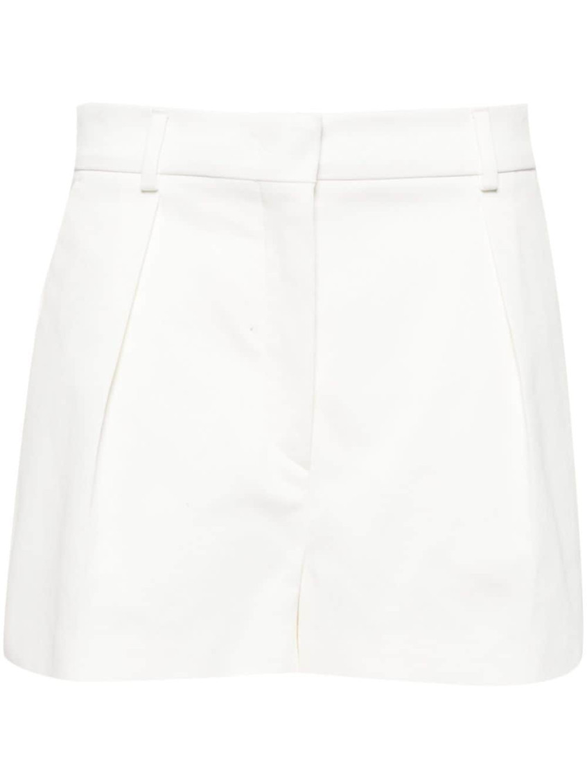 Sportmax Unico High-rise Twill Shorts In White