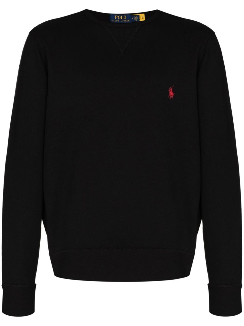 Polo Ralph Lauren Polo Pony Crew-neck Sweatshirt Clothing In Black