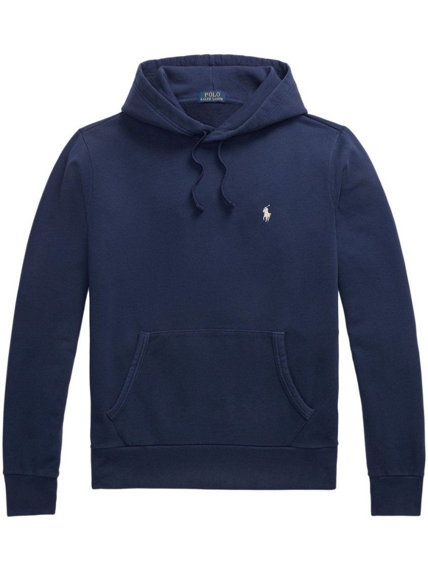 Polo Ralph Lauren Polo Pony-embroideredcotton Hoodie In Navy Blue
