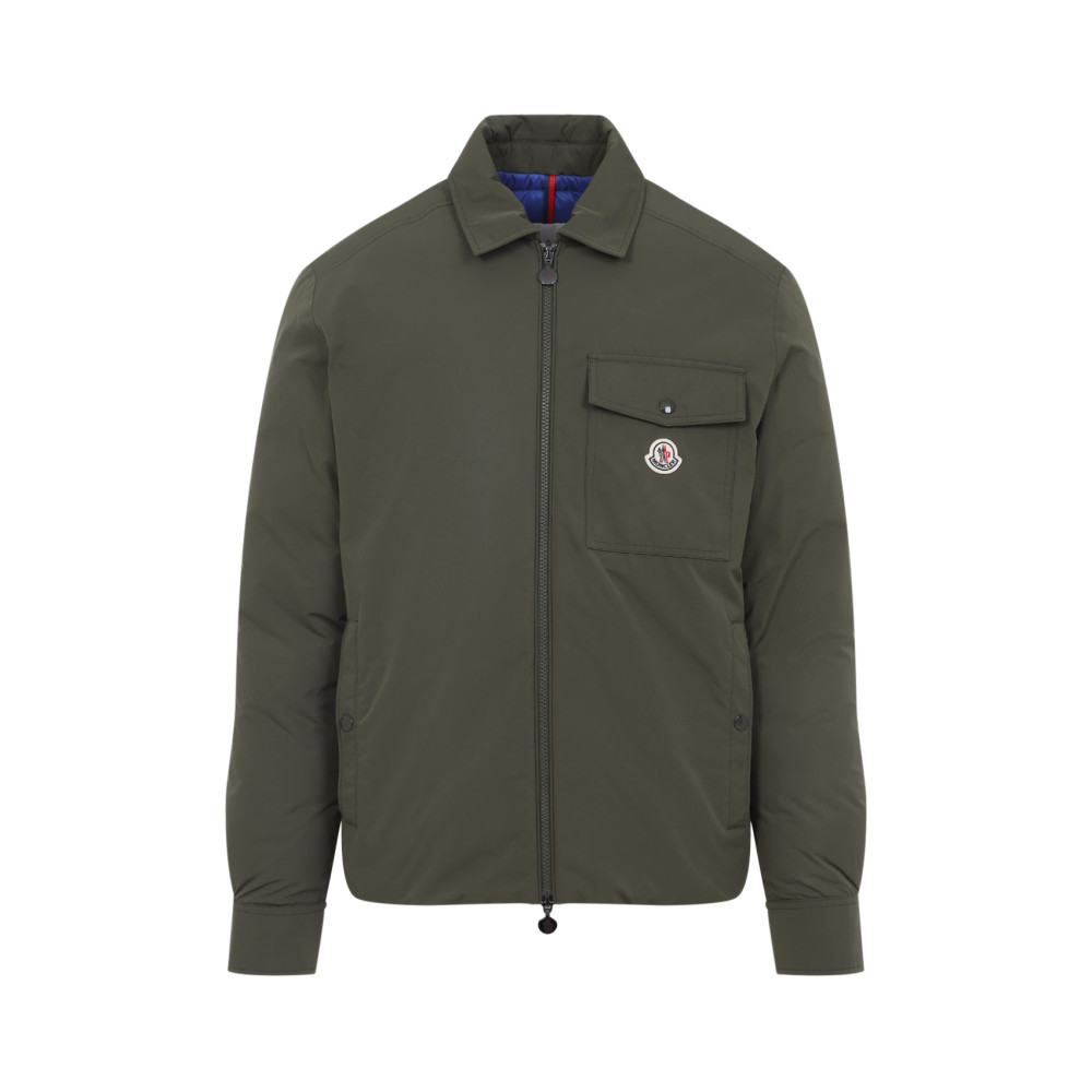 Moncler Vigeon Down Shirt Jacket In Gray
