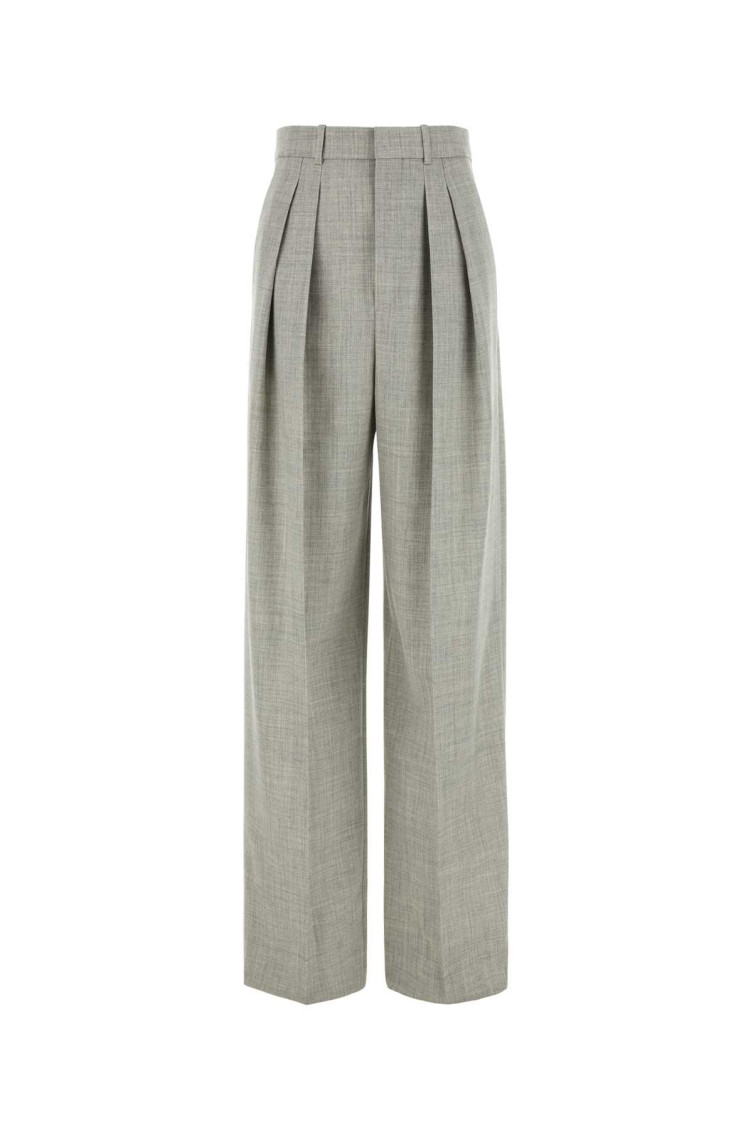 Saint Laurent Wool Trousers With Wide Leg And Pleated Front