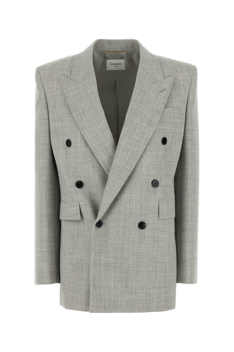 Saint Laurent Grey Wool Blazer