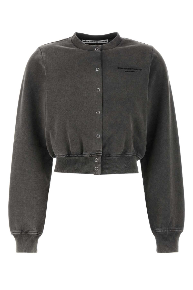 Alexander Wang Charcoal Cotton Cardigan
