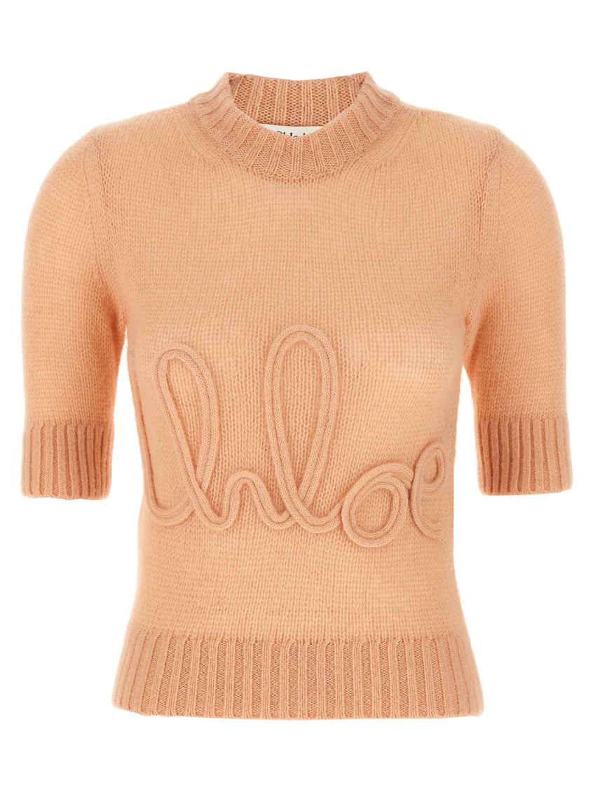 Chloé Wool And Silk Logo-applique Top