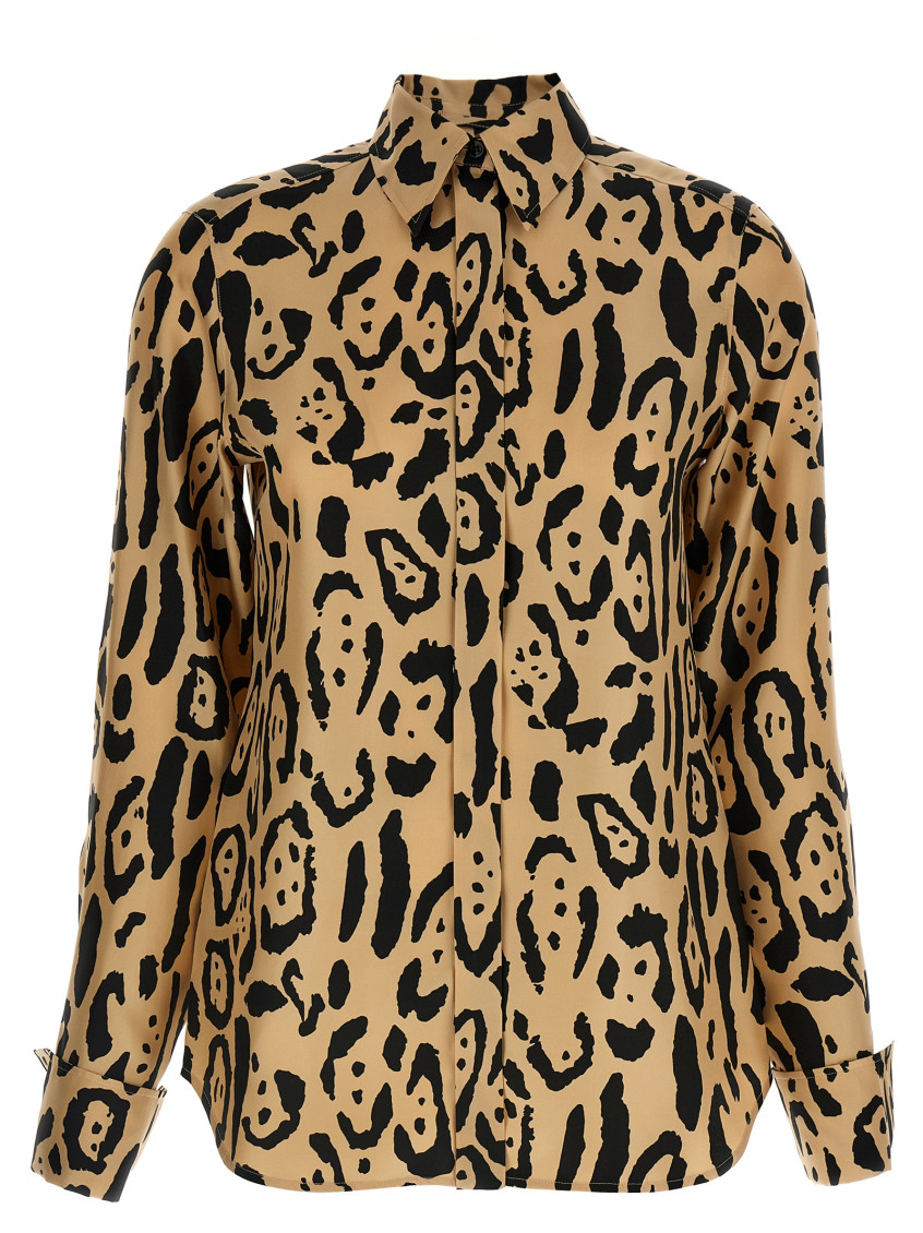 Sportmax Armony Animal Patterned Long-sleeved Shirt In Multi