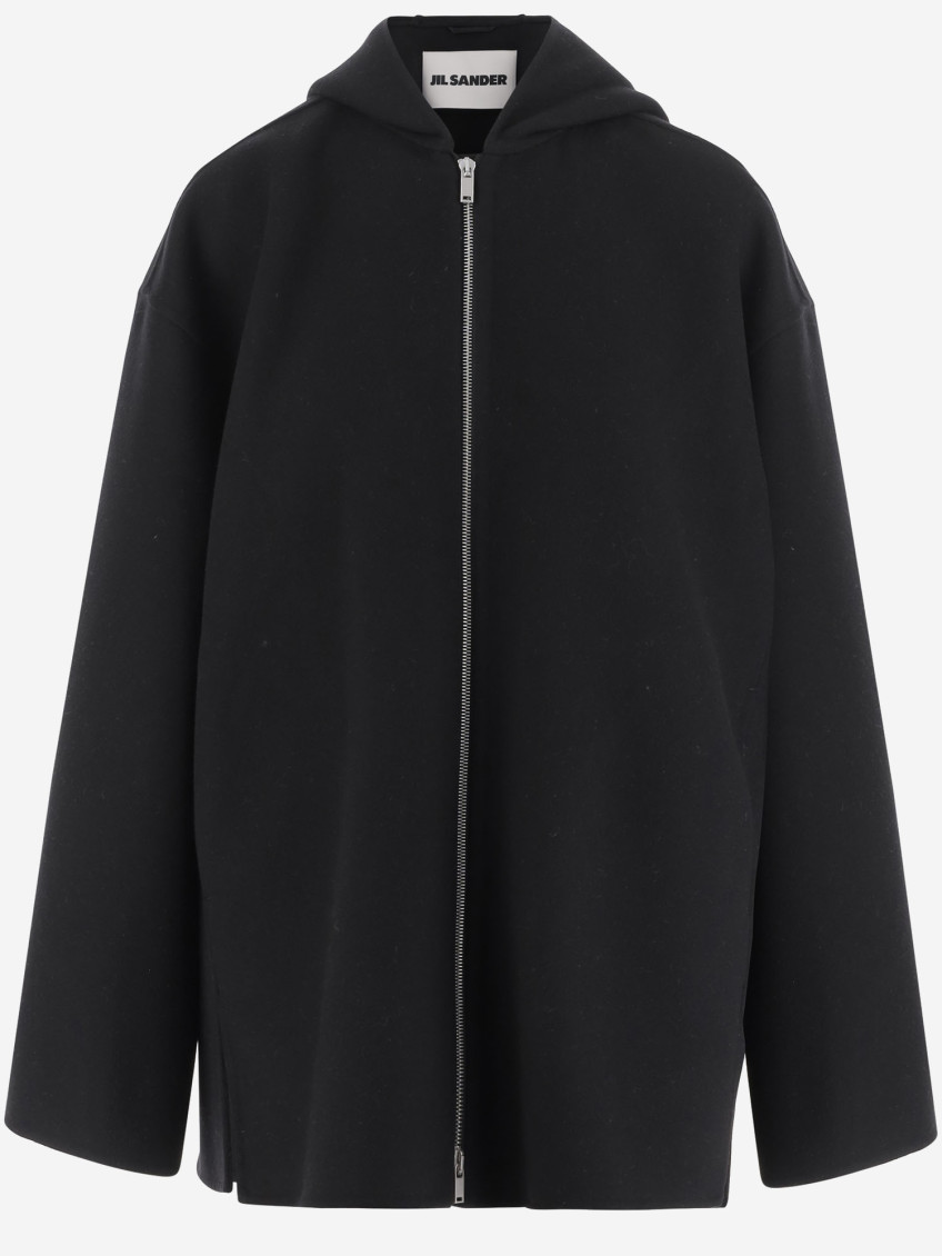Jil Sander Black Hooded Wool Jacket