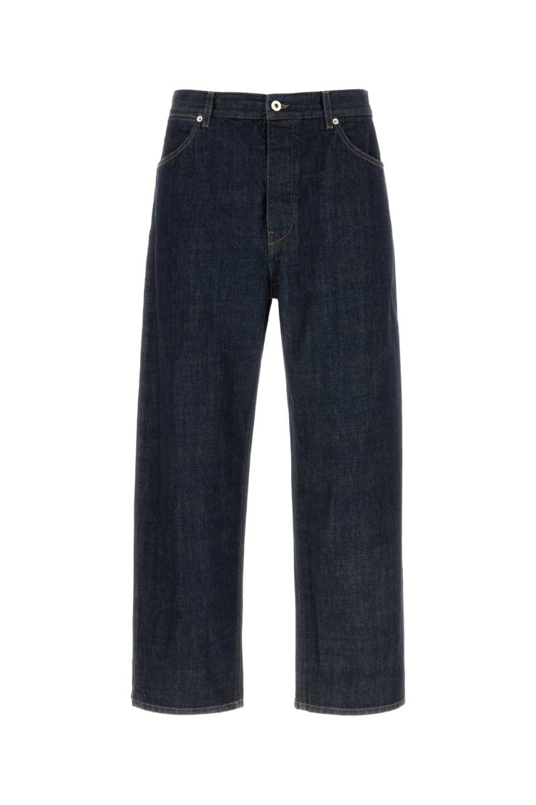 Jil Sander Blue Jeans With Belt Loops And Logo Patch On The Rear In Denim Man In Blue