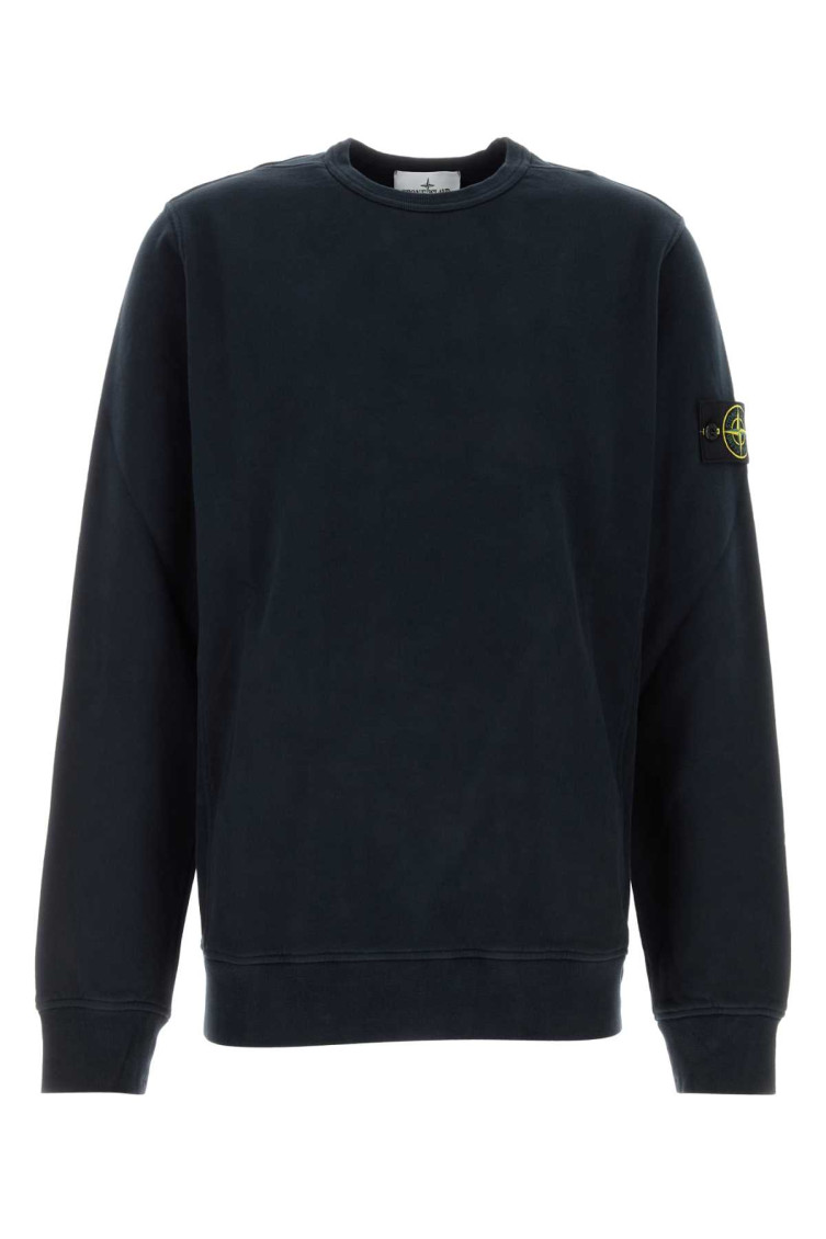 Stone Island Midnight Blue Cotton Sweatshirt In Green