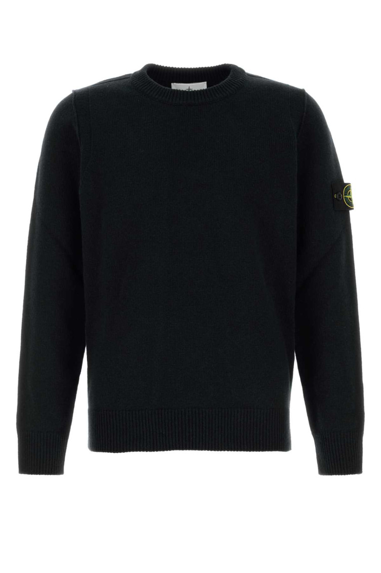 Stone Island Lightweight Wool Crew Neck Pullover In Blue