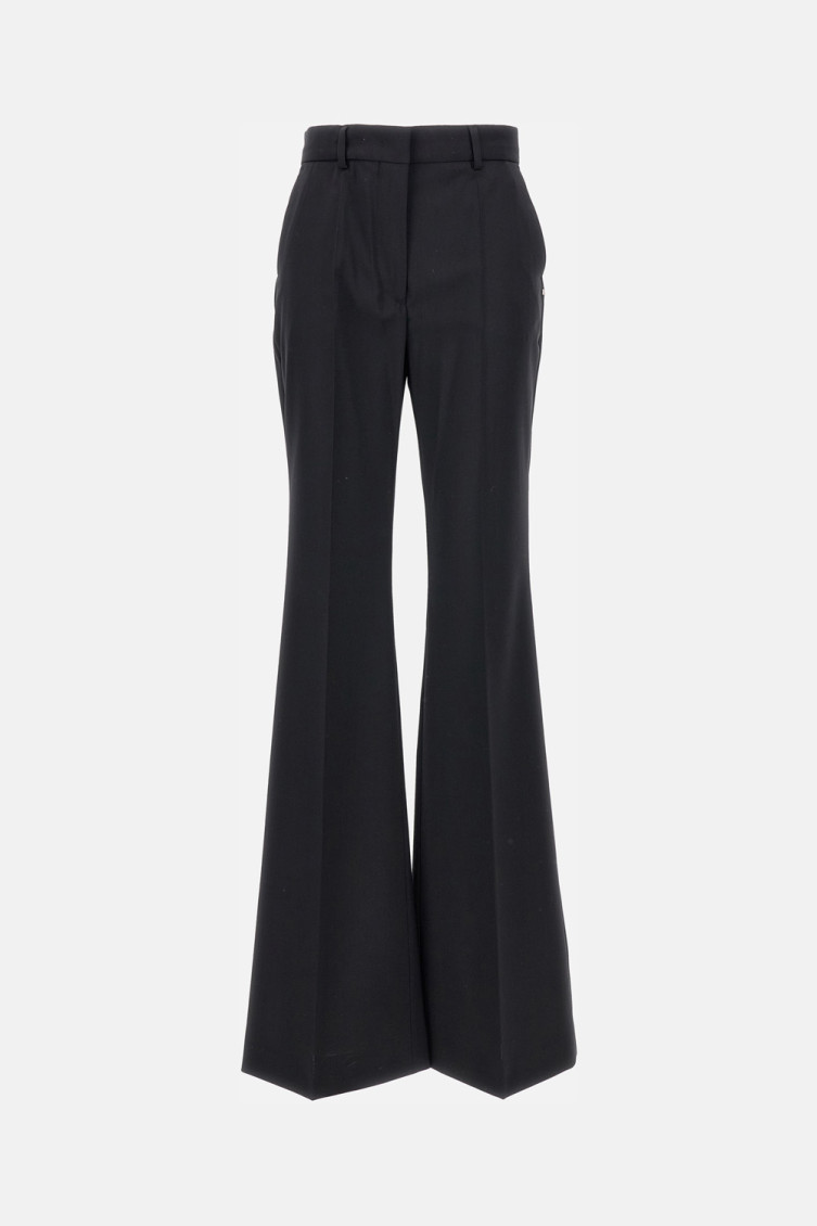 Sportmax Hangar Virgin Wool Flared Pants In Black