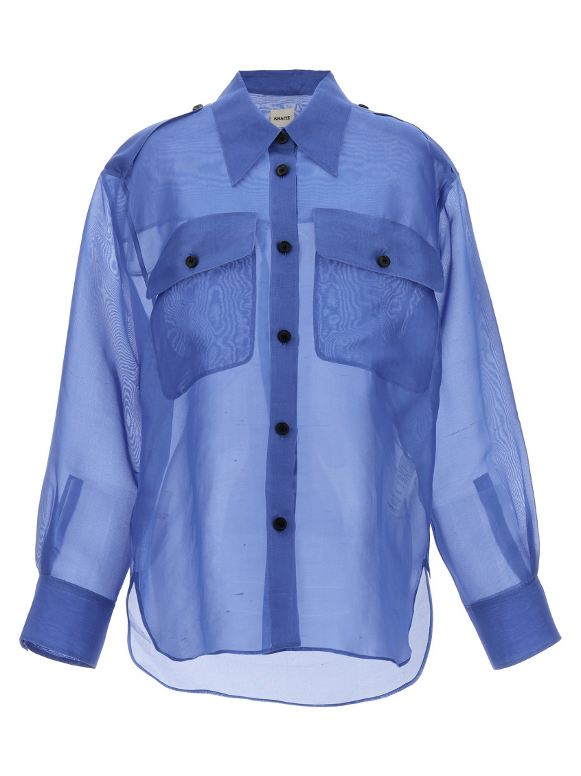 Shop Khaite Blue Missa Shirt