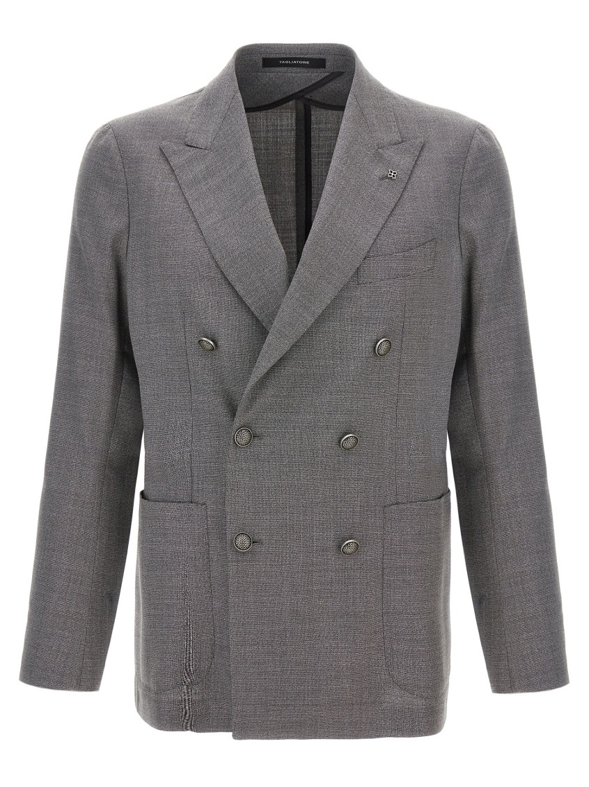 Shop Tagliatore Grey Montecarlo Blazer