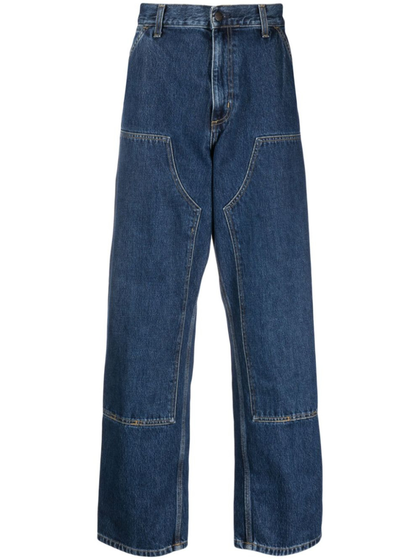 Carhartt Logo-patch Straight-leg Jeans In Blue