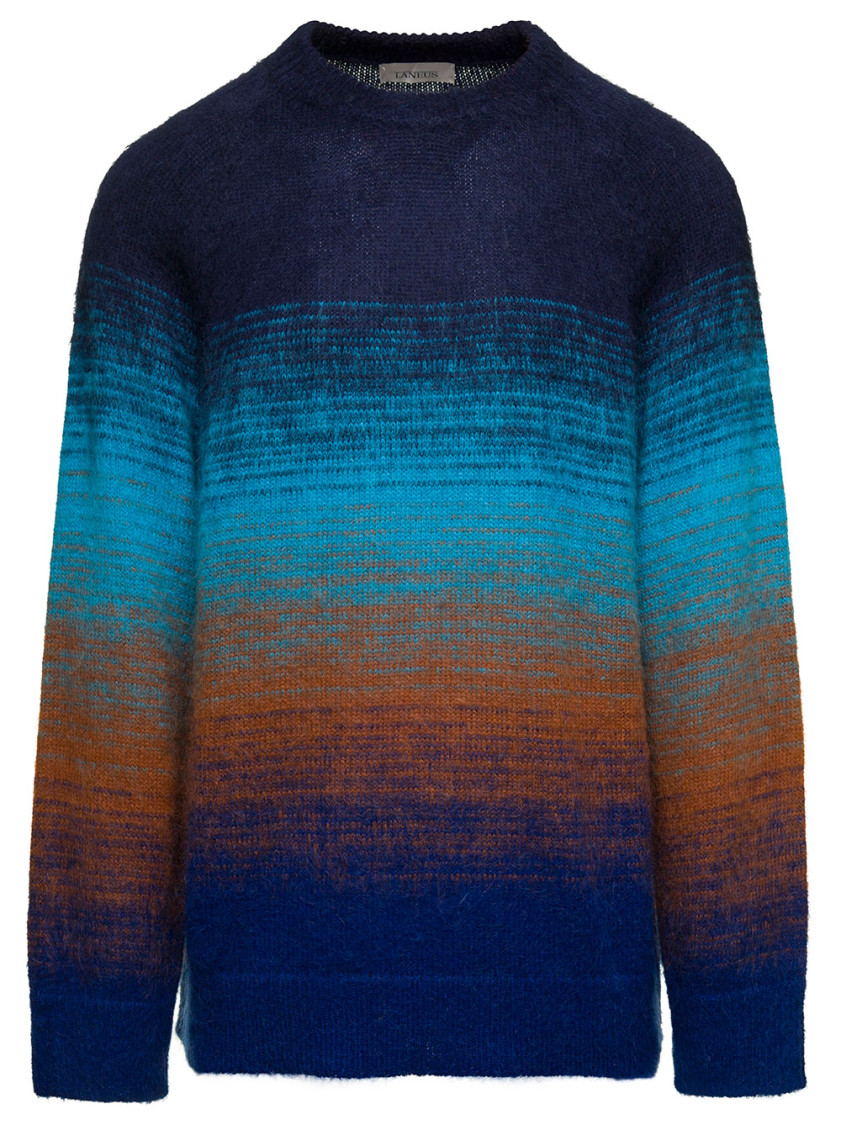 Laneus Multicolor Gradient-effect Textured Jumper In Multicolor