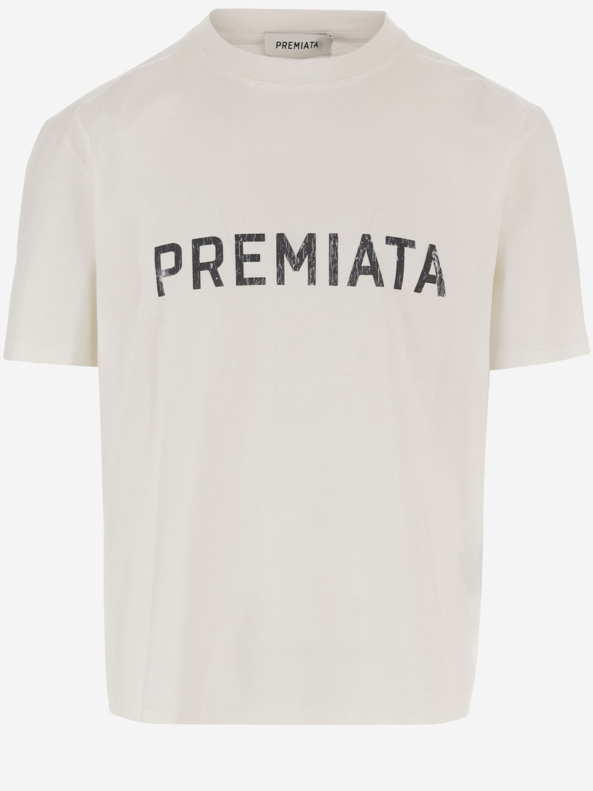 Premiata Logo-print Graphic-print T-shirt In Neutral