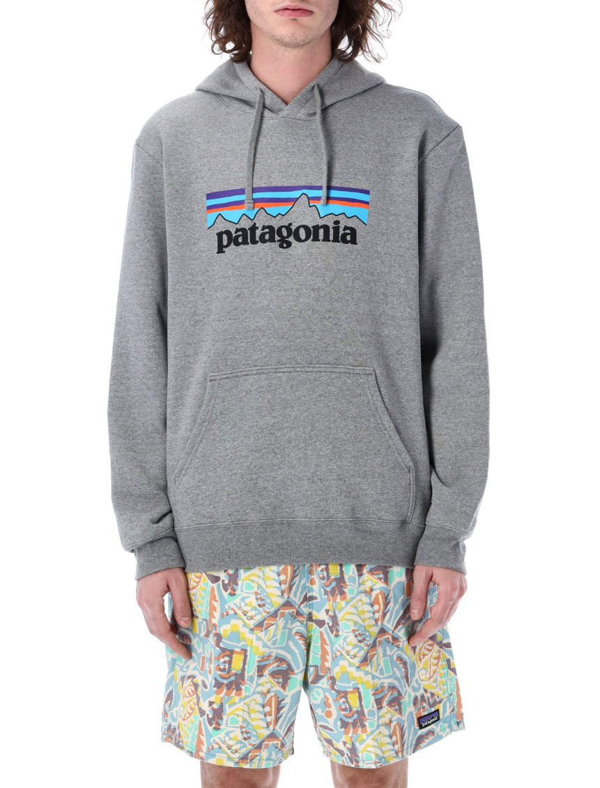 Patagonia Logo-print Recycled Polyester And Cotton Blend Hoody In Gray