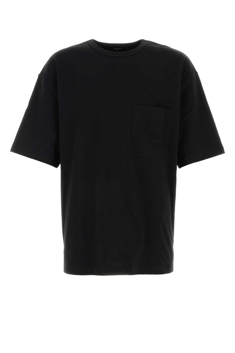 Lemaire T-shirt Aus Baumwolle Und Seide In Black