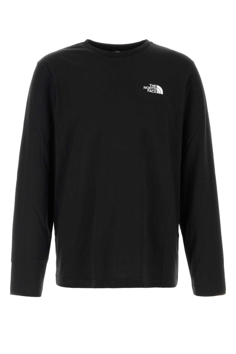 The North Face Black Cotton Blend T-shirt In Black