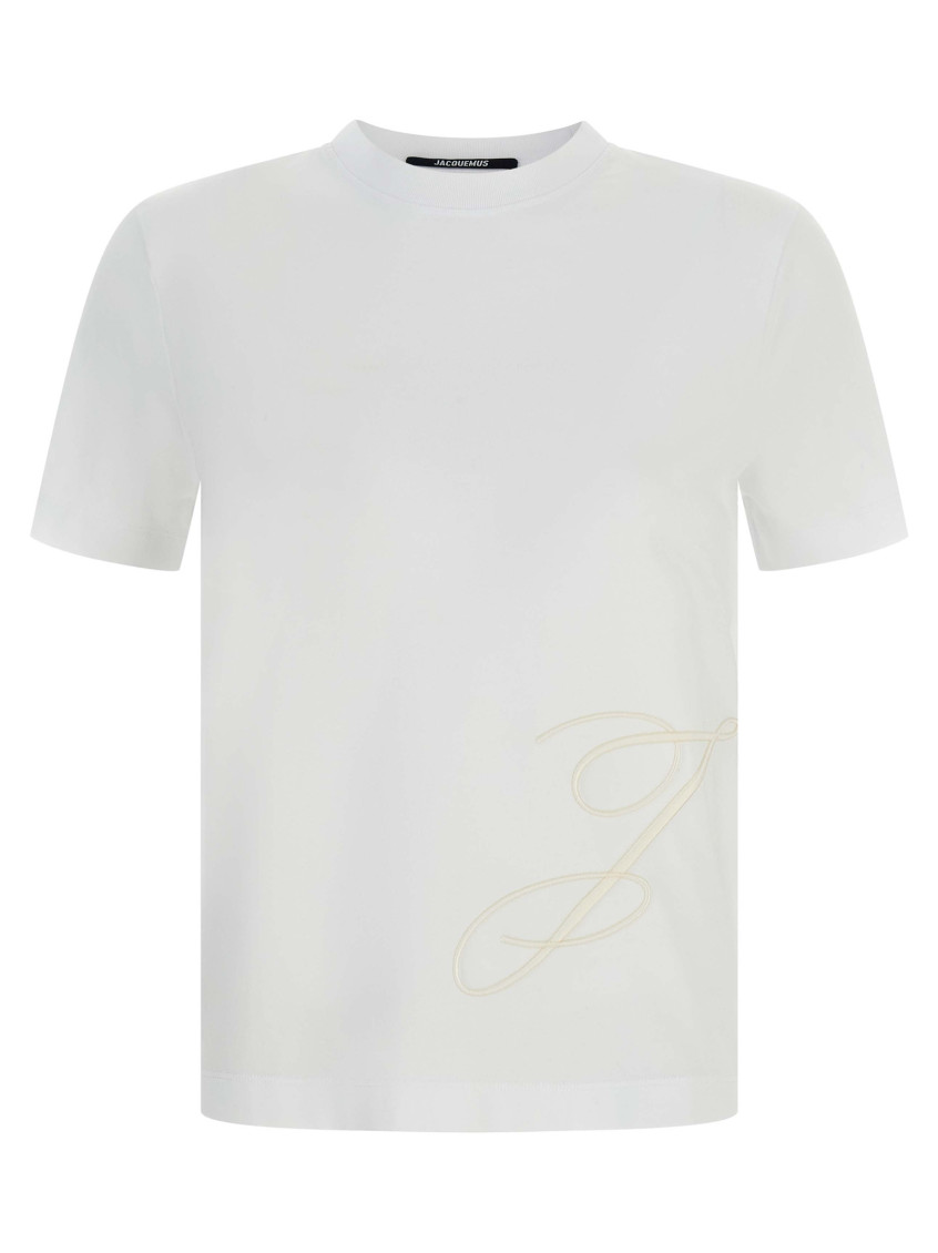 Jacquemus Cotton T-shirt With Logo In White