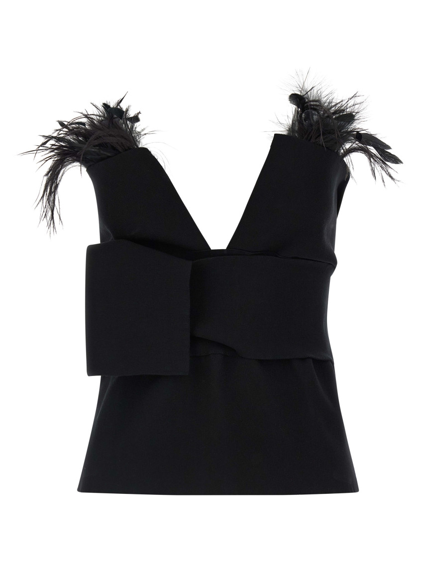 Alberta Ferretti High Waist Straight Leg Trousers With Crease Detailing In Black