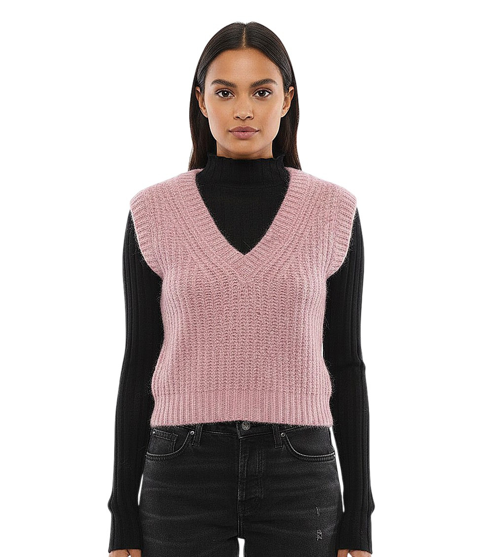 Rodebjer Pink Knitted V Neck Sweater