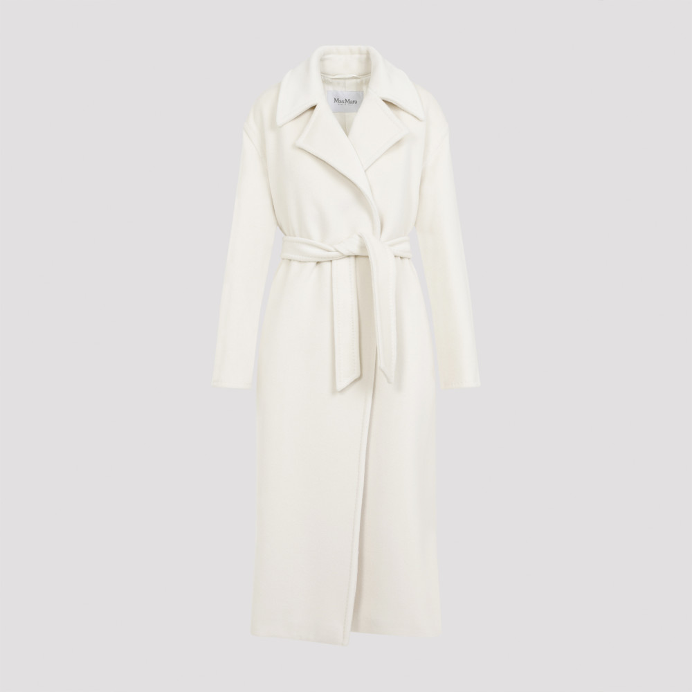Max Mara White Alpaca Fragore Orsetto Biver Coat In Off White