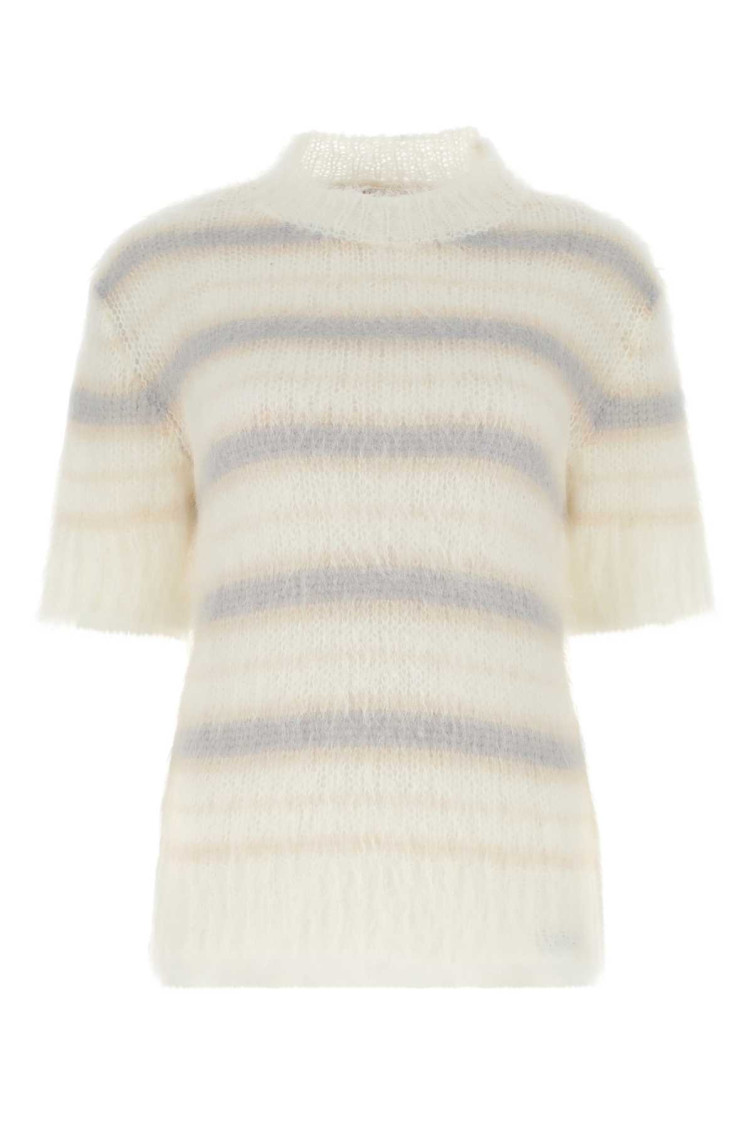 Marni Women's Embroidered Mohair Blend Sweater In Off White