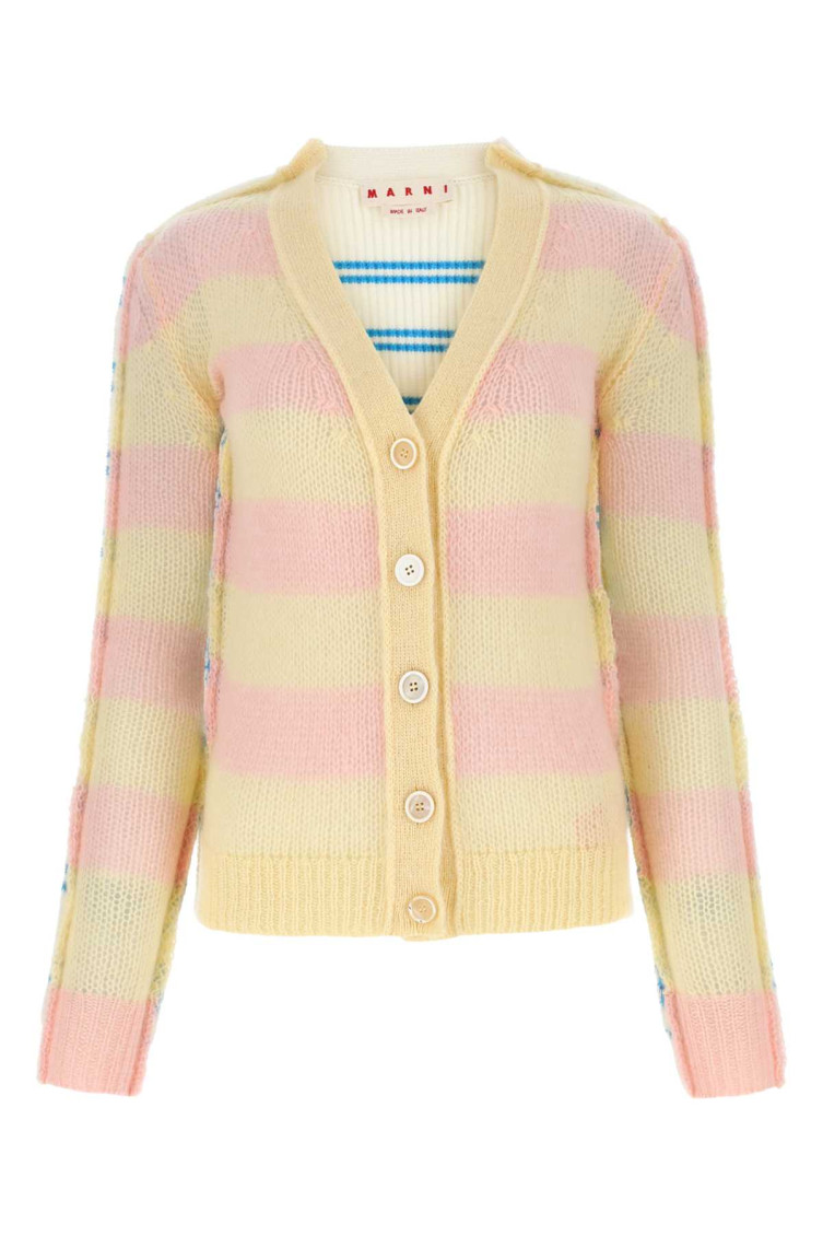 Shop Marni Multicolor Embroidered Cardigan