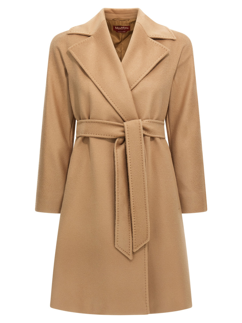 Max Mara Beige Flared Coat In Brown