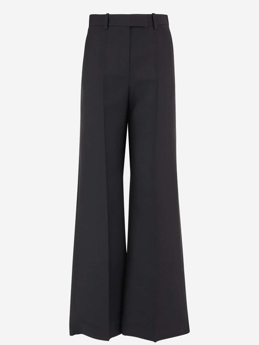 Valentino Black Wide-leg Pants In Black