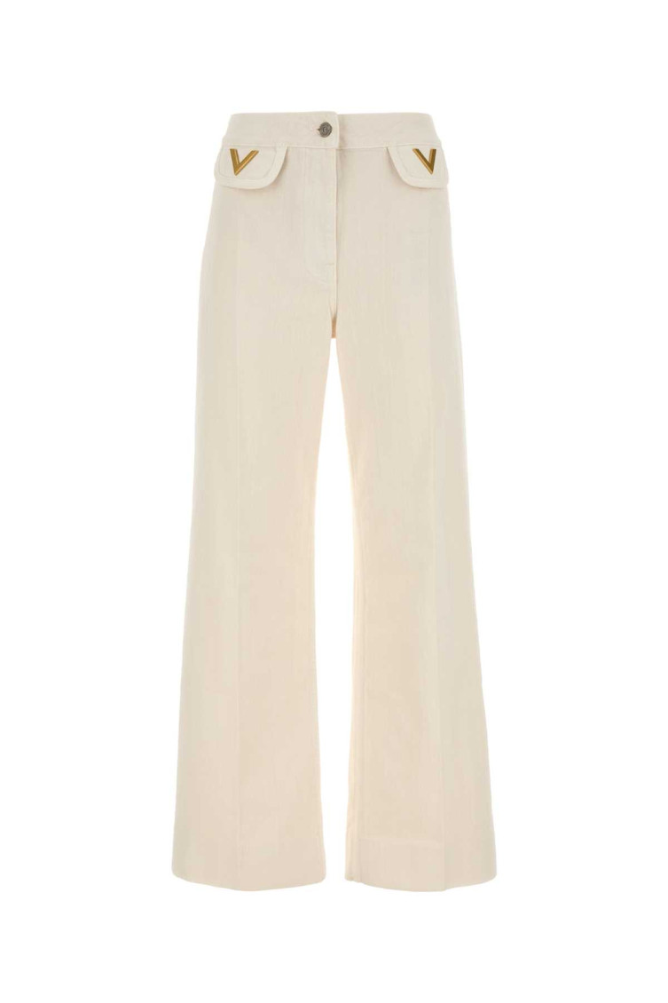 Valentino Ivory Denim Jeans In White