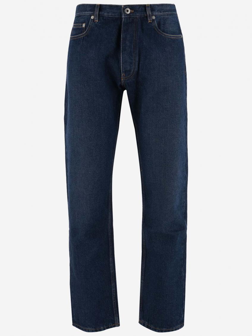 Off-white Arr Tab Zip Det Skate Wide-leg Jeans In Blue